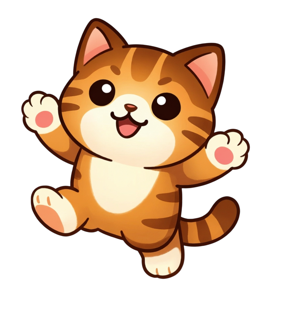 Mascot jumping for joy